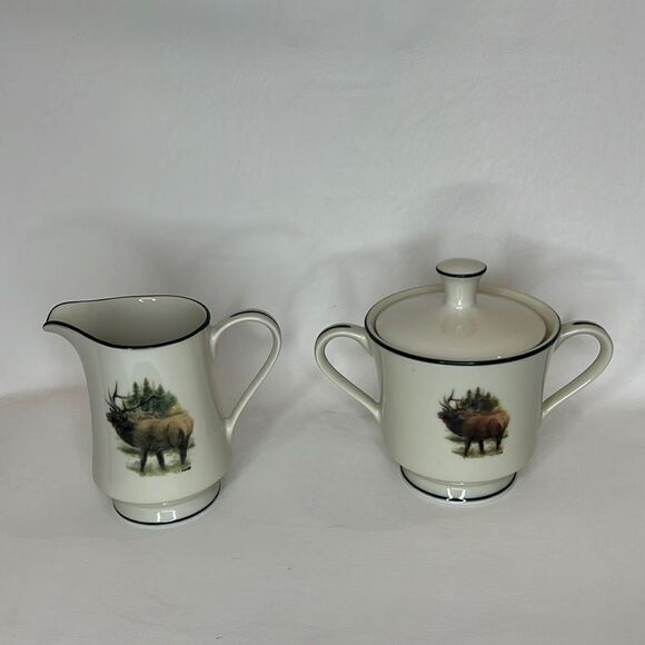 Wildlife Designs Inc Collections 8 Oz Creamer & 12 Oz Sugar Bowl With Lid Set 3 - Picture 1 of 5